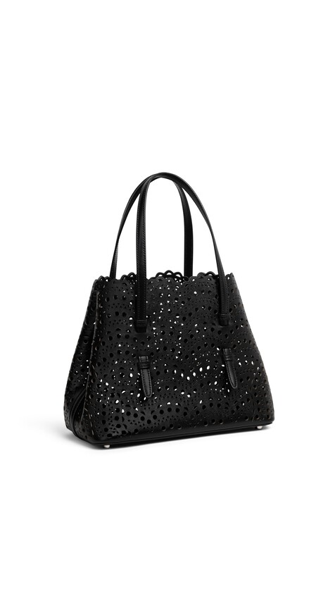 ALA&Iuml;A MINA 25 BAG IN PERFORATED VIENNE CALFSKIN BLACK - View 2