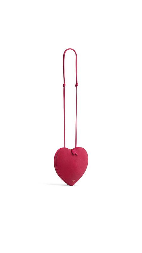 ALA&Iuml;A LE C&OElig;UR BI-MATERIAL BAG IN LEATHER RASPBERRY - View 2