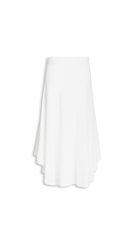 ALA&Iuml;A ASYMMETRIC COTTON CREPE SKIRT NATURAL WHITE