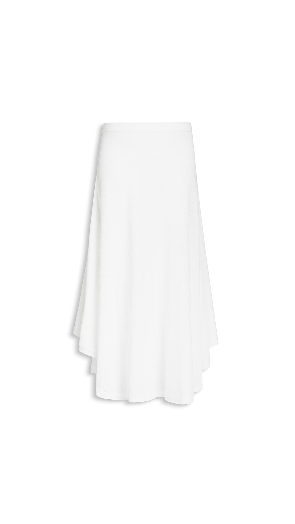 ALA&Iuml;A ASYMMETRIC COTTON CREPE SKIRT NATURAL WHITE
