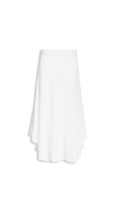 NATURAL WHITE - ALA&Iuml;A ASYMMETRIC COTTON CREPE SKIRT