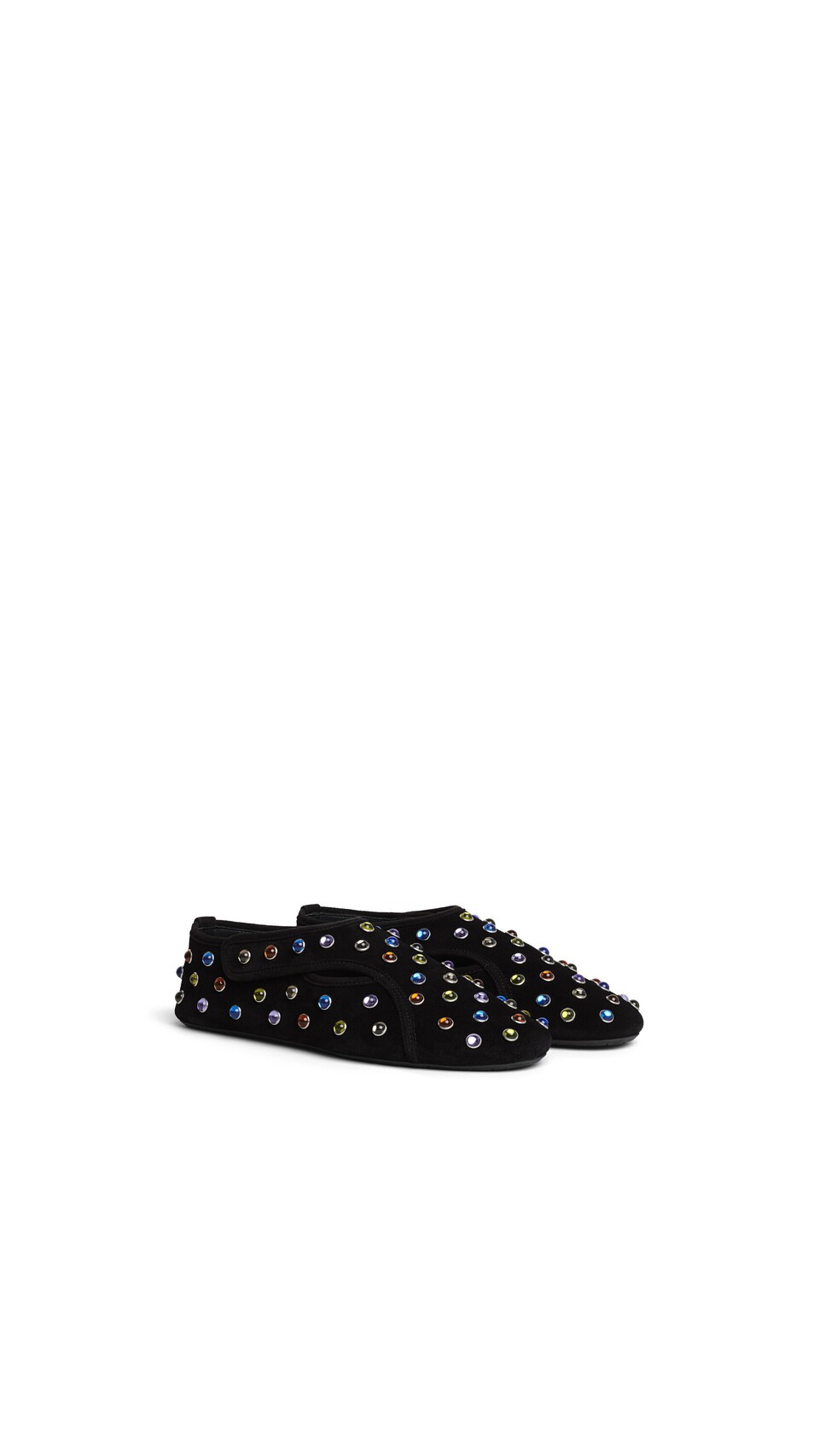 ALA&Iuml;A FLEX SLIPPERS IN SUEDE WITH BEADS BLACK/MULTICOLOR - View 2
