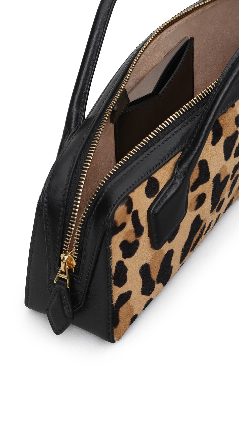 ALA&Iuml;A LE TECKEL CLUTCH IN LEOPARD HAIRCALF BROWN - View 3
