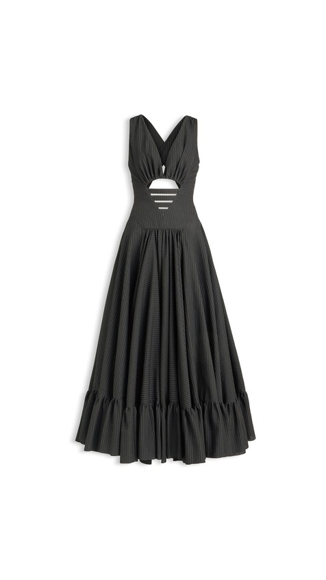 ALA&Iuml;A DEESSE COTTON DRESS BLACK