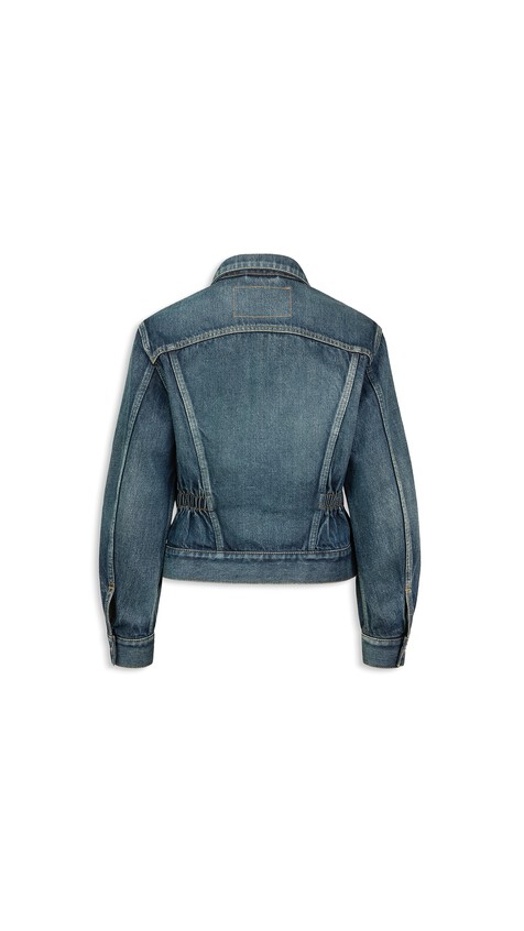 ALA&Iuml;A TRUCKER DENIM JACKET DOCK BLUE - View 2