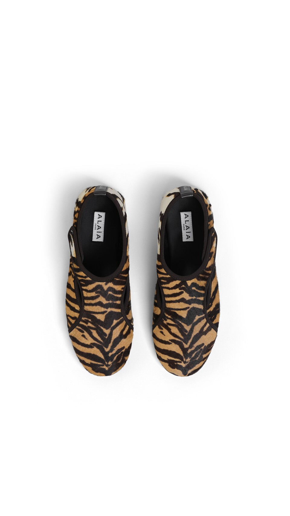 ALA&Iuml;A FLEX SLIPPERS IN HAIRCALF NATURAL - View 4