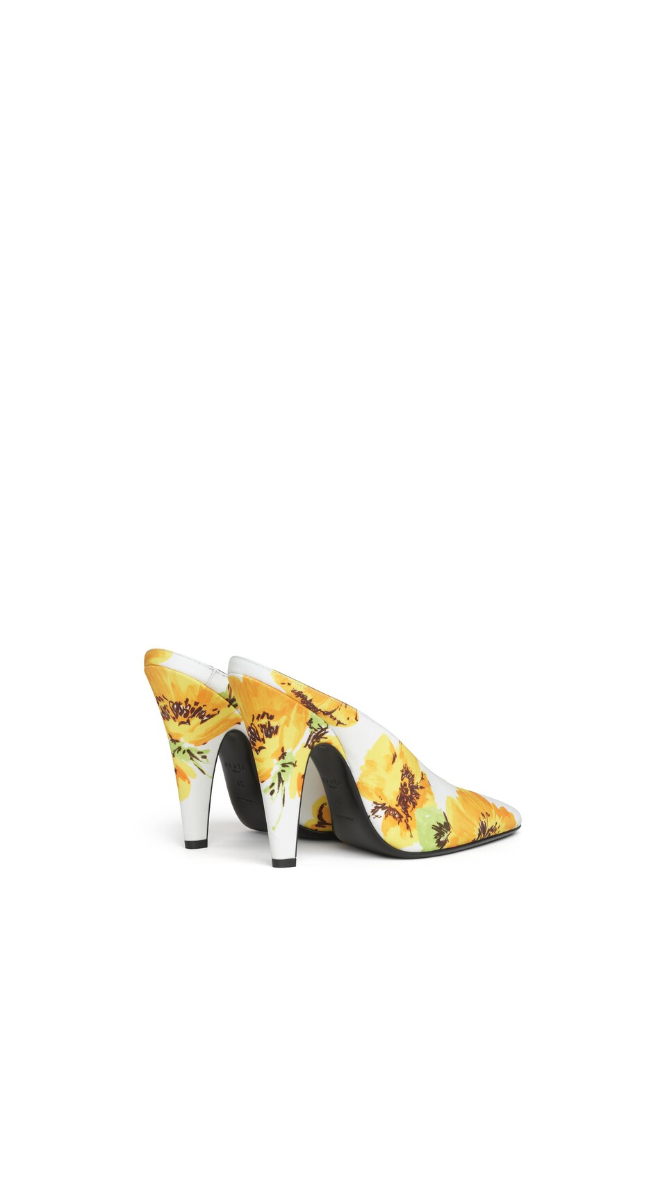 ALA&Iuml;A CONE MULES IN FLOWER PRINT WHITE/YELLOW - View 3
