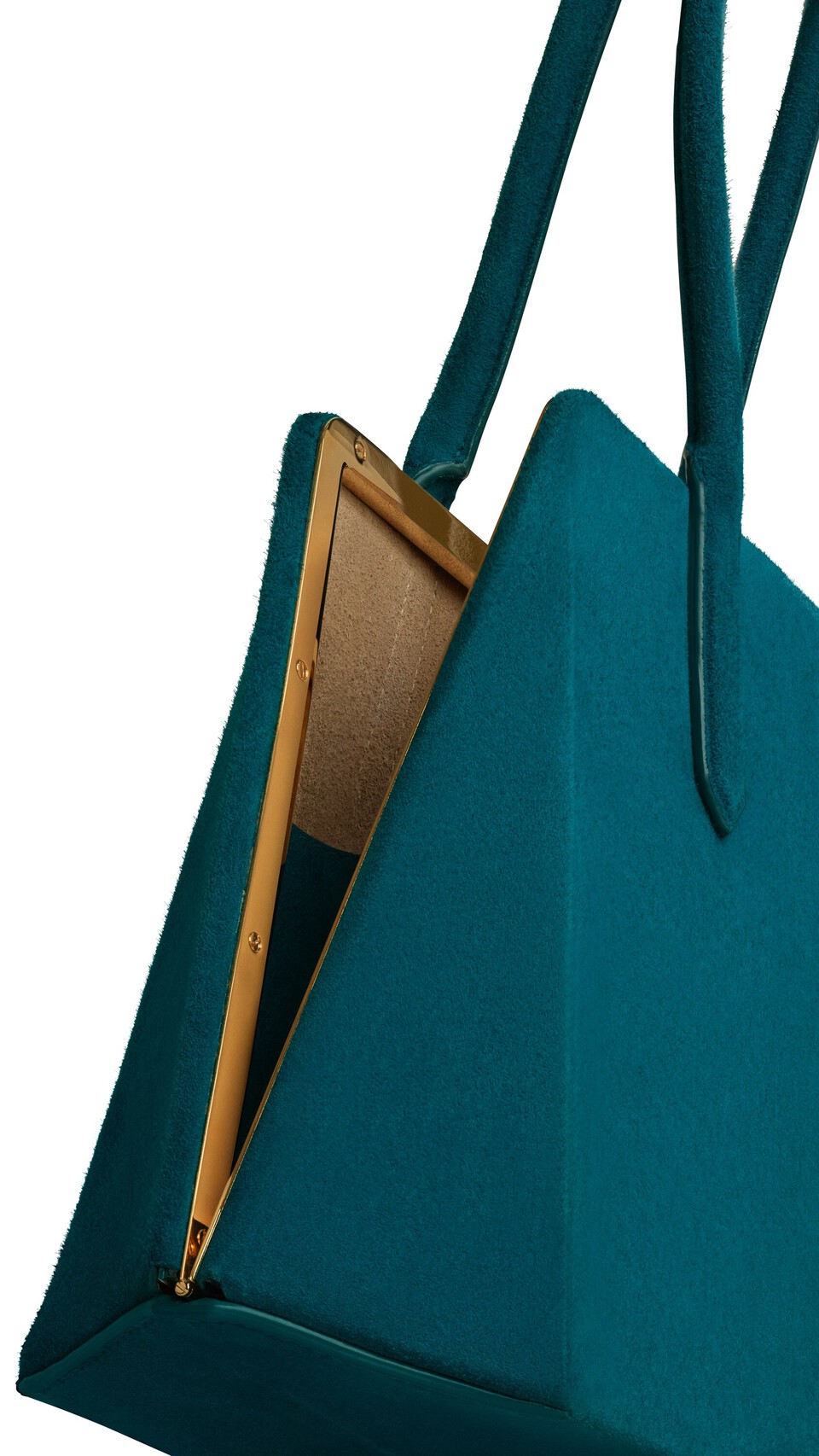 ALA&Iuml;A PRISME BAG IN SUEDE CHINA BLUE - View 3