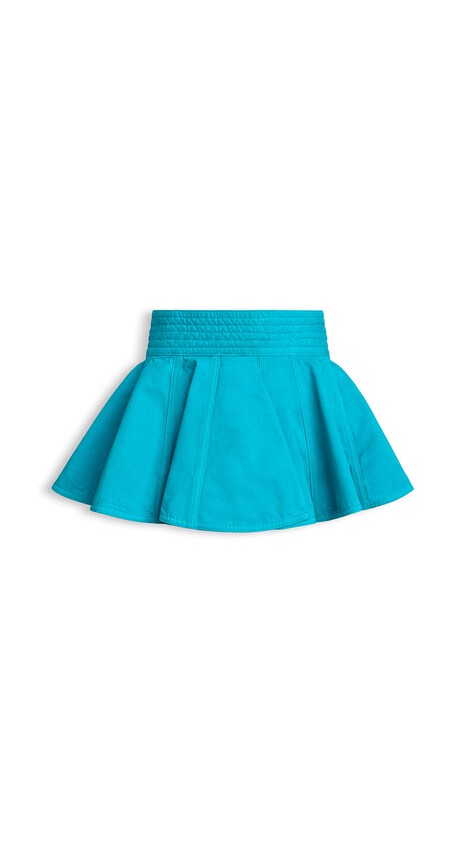 ALA&Iuml;A DENIM PEPLUM BELT TURQUOISE