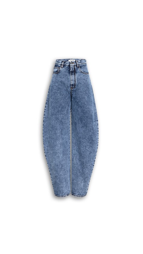 ALA&Iuml;A HIGH WAISTED ROUND JEANS SNOW BLUE