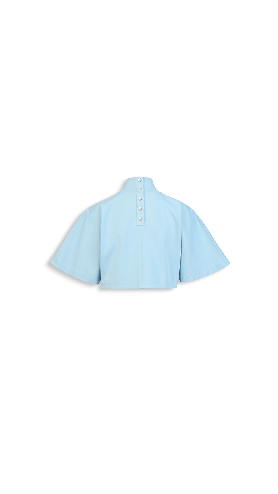 ALA&Iuml;A CROPPED COTTON JERSEY T-SHIRT SKY - View 5