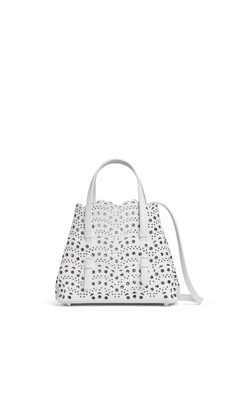 ALA&Iuml;A MINA 20 BAG IN VIENNE WAVE CALFSKIN OFF-WHITE