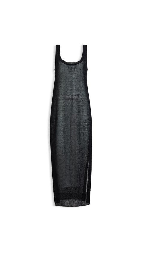 ALA&Iuml;A SLIK LINEN TANK TRESS BLACK