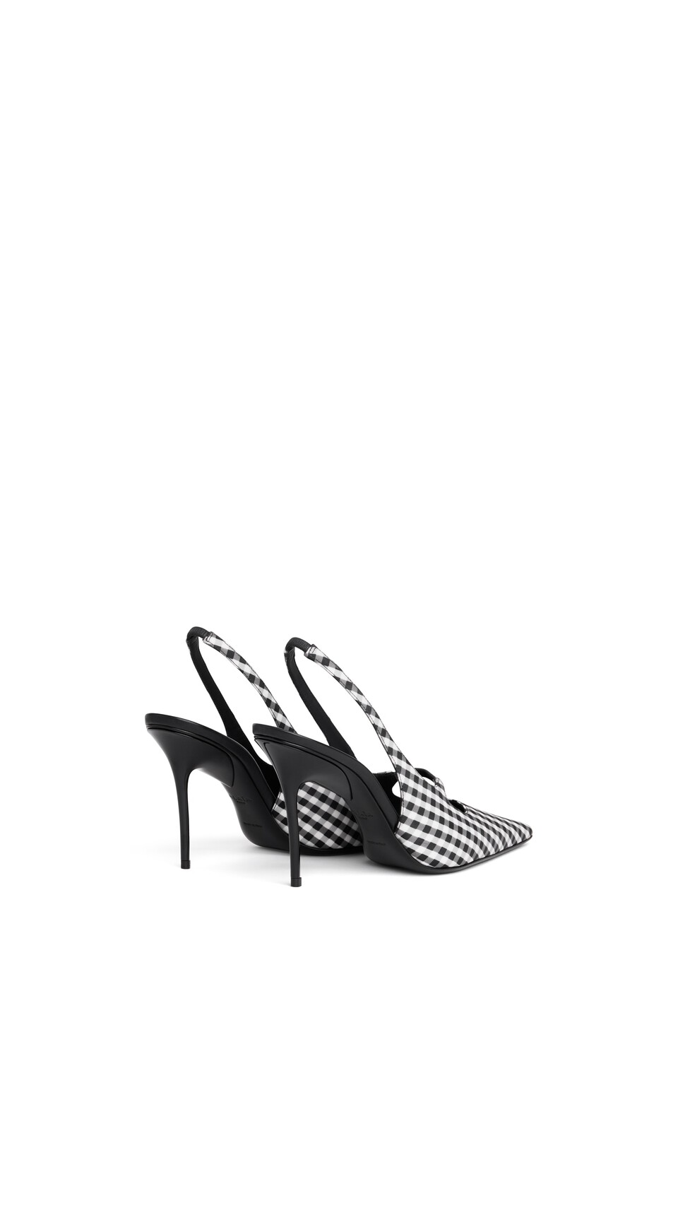 ALA&Iuml;A DROP SLINGBACKS IN VICHY PRINT BLACK/WHITE - View 3