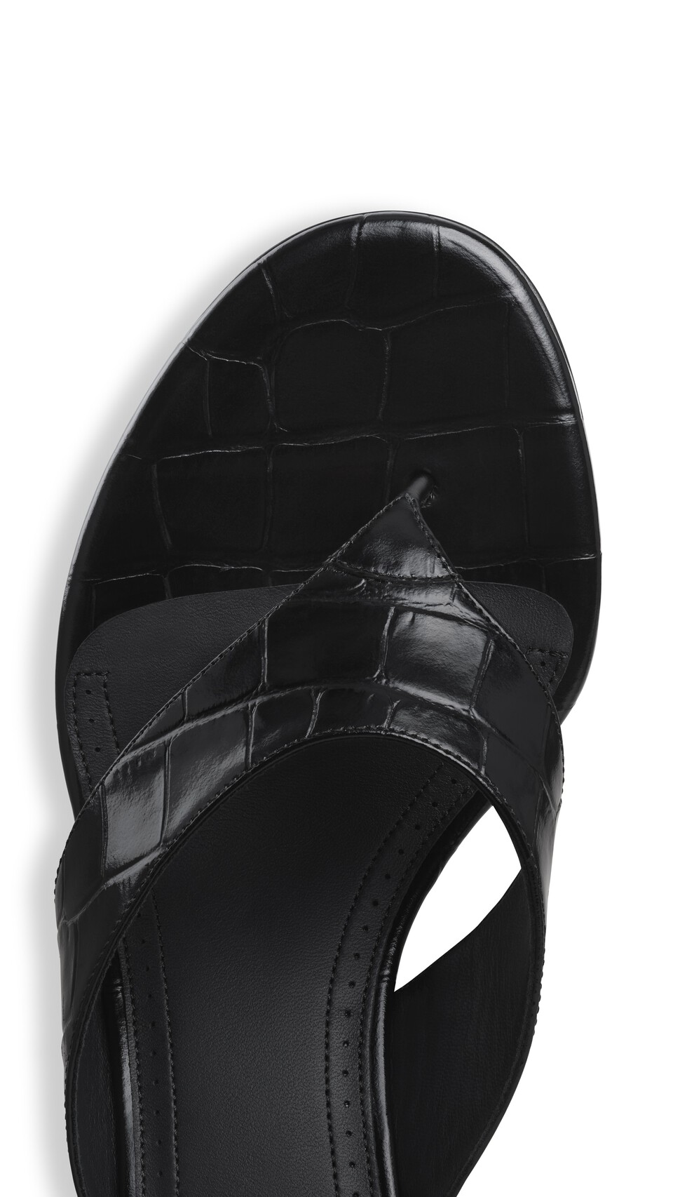 ALA&Iuml;A MULES TONG IN CROCODILE EMBOSSED CALFSKIN BLACK - View 4