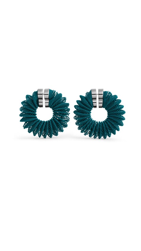 ALA&Iuml;A SPIRAL HOOPS EARRINGS CHINA BLUE