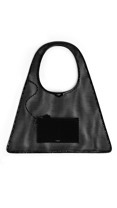 ALA&Iuml;A ONE PIECE HOBO BAG IN FISHNET BLACK