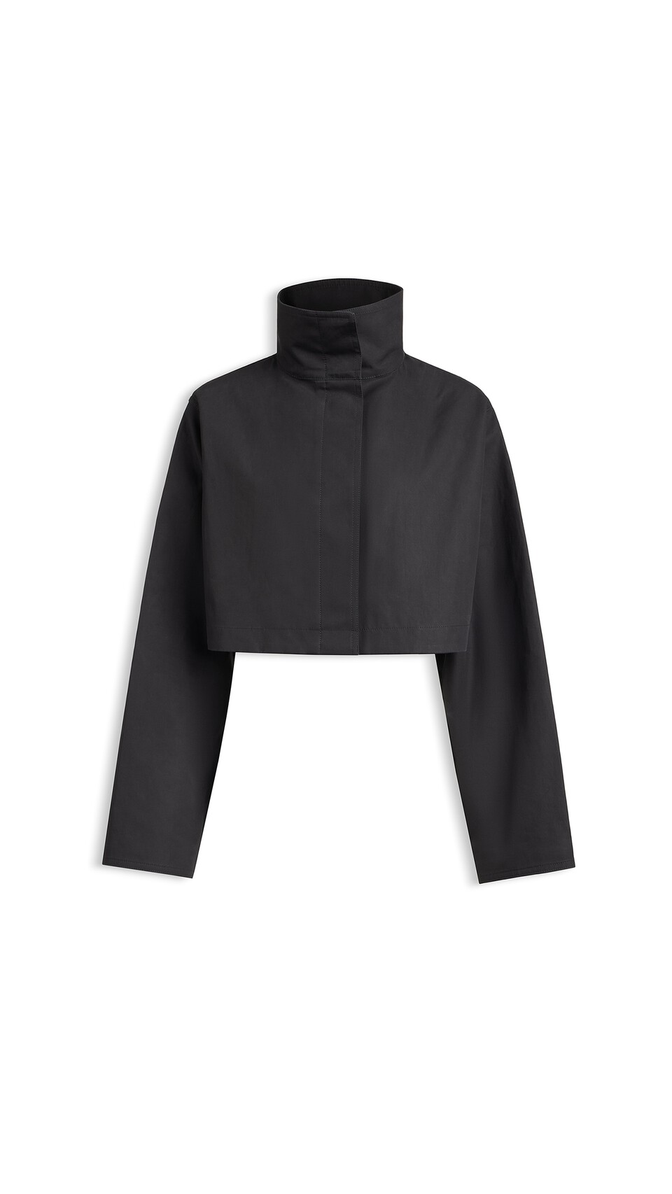 ALA&Iuml;A SILK COTTON CROPPED JACKET BLACK/BLACK