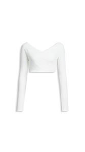 NATURAL WHITE - ALA&Iuml;A COTTON CREPE WRAPPED TOP