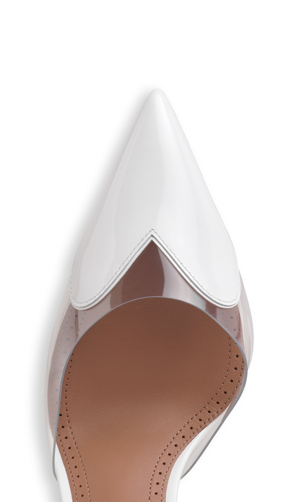 ALA&Iuml;A LE C&OElig;UR WEDGE MULES IN PATENT LEATHER OPTICAL WHITE - View 4