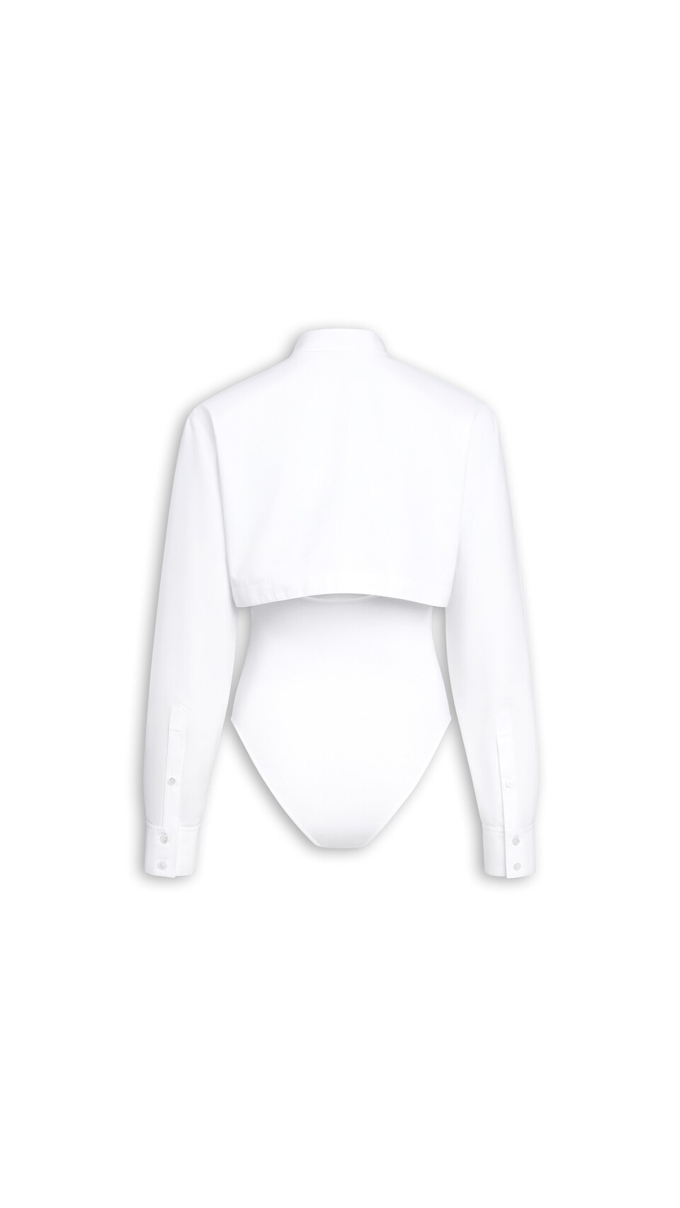 ALA&Iuml;A LAYER COTTON POPLIN SHIRT WHITE - View 5