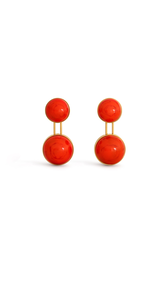 ORANGE - ALA&Iuml;A SPHERE SMALL PENDANT EARRINGS