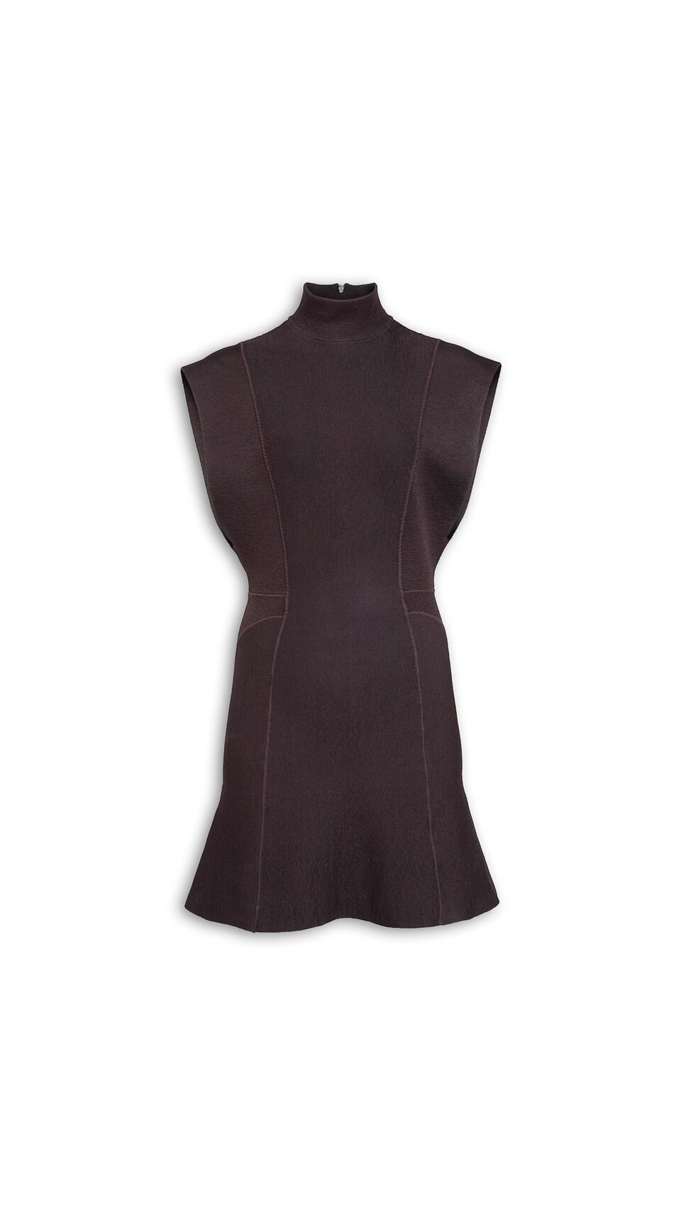 ALA&Iuml;A SILK KNIT SHORT DRESS EGGPLANT