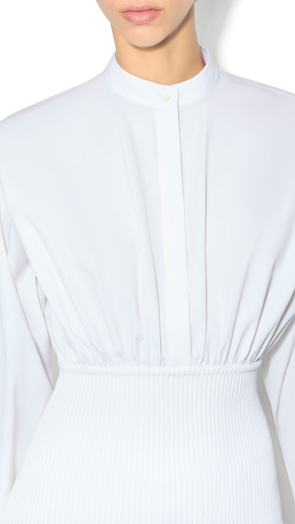 ALA&Iuml;A HEMD AUS BAUMWOLLPOPELINE MIT GERIPPTER TAILLE WEI&szlig; - View 4