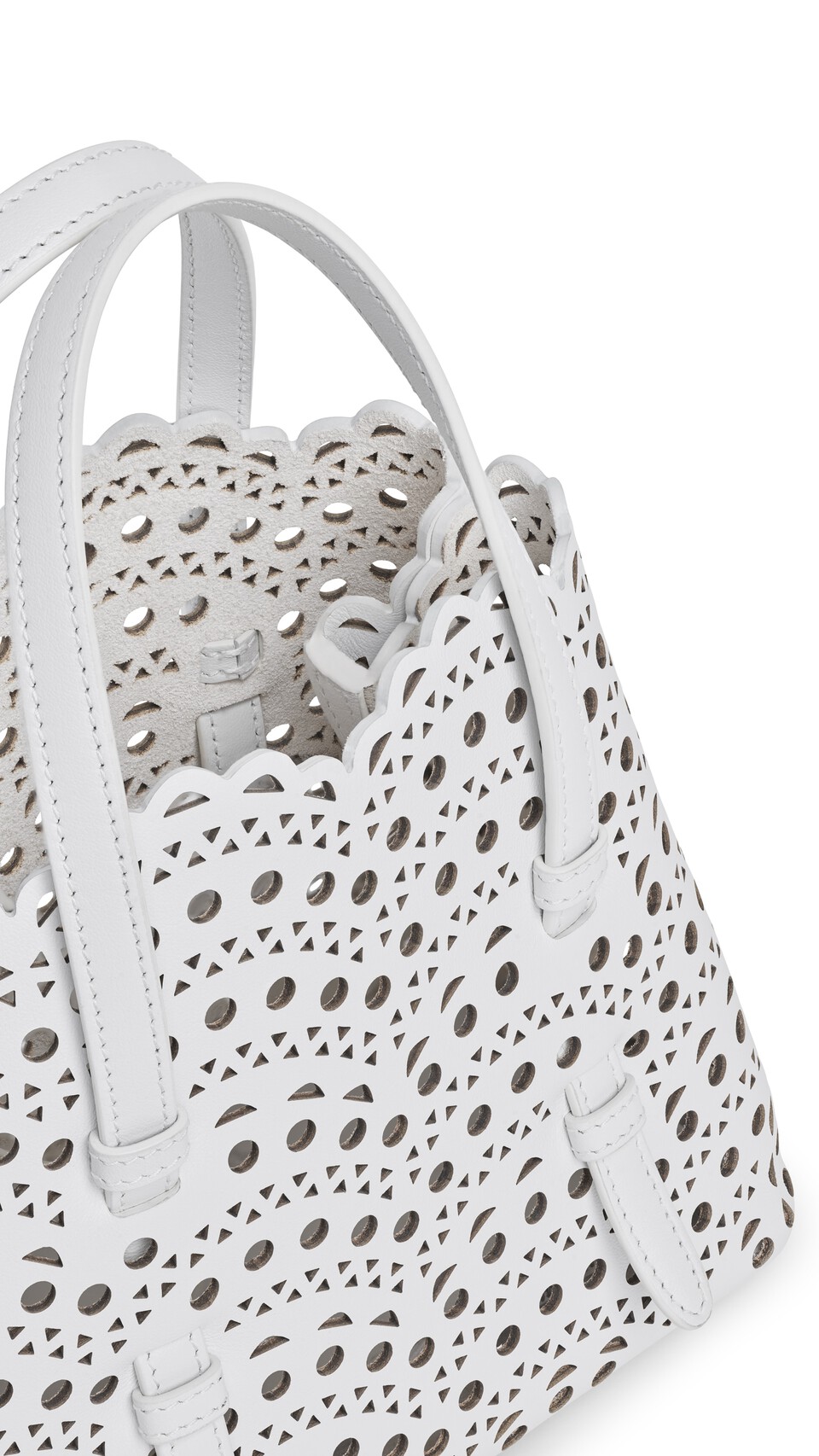 ALA&Iuml;A MINA 20 BAG IN VIENNE WAVE CALFSKIN OFF-WHITE - View 3