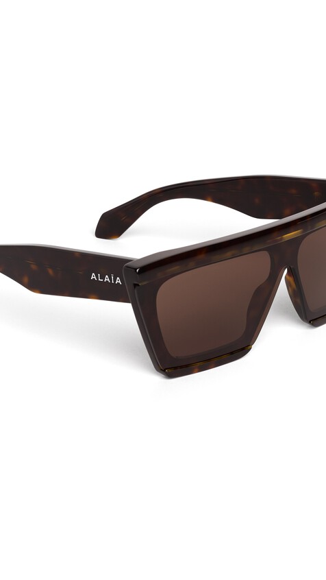 ALA&Iuml;A MASK SUNGLASSES HAVANA/BROWN - View 2