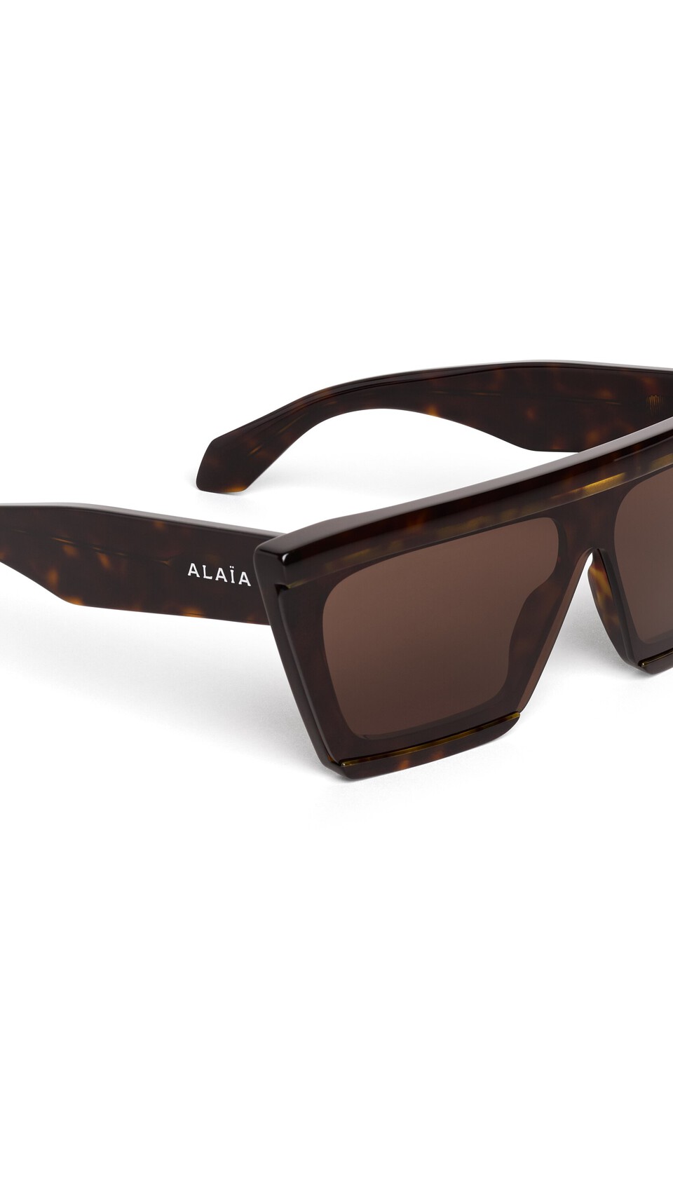 ALA&Iuml;A MASK SUNGLASSES HAVANA/BROWN - View 3