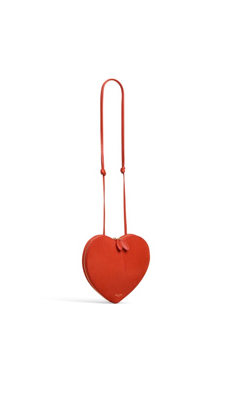 ALA&Iuml;A LE C&OElig;UR BI-MATERIAL BAG IN LEATHER BURNT ORANGE - View 2