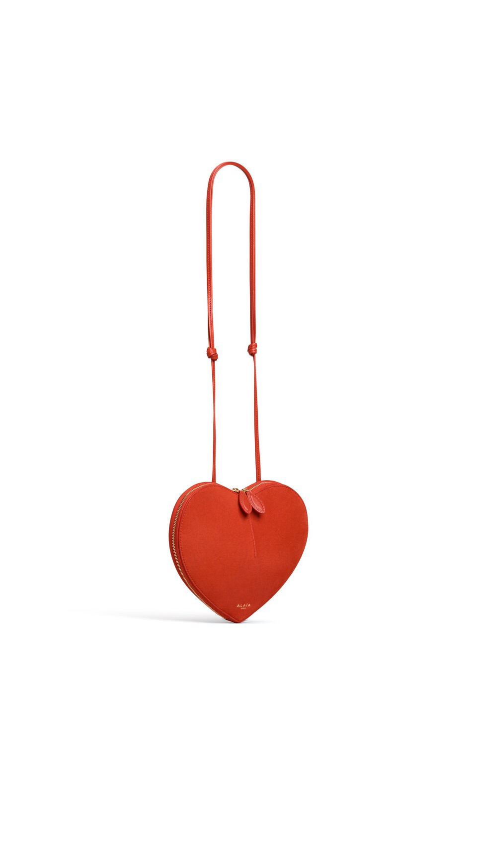 ALA&Iuml;A LE C&OElig;UR BI-MATERIAL BAG IN LEATHER BURNT ORANGE - View 2