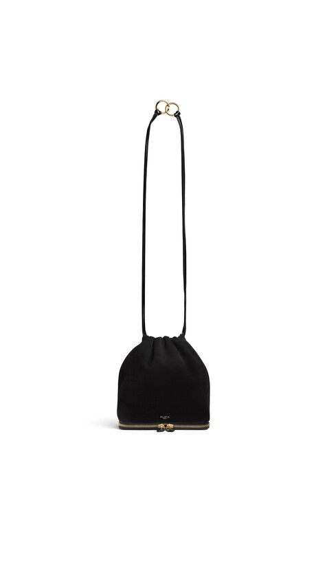 ALA&Iuml;A LE POCHON BAG IN SUEDE BLACK