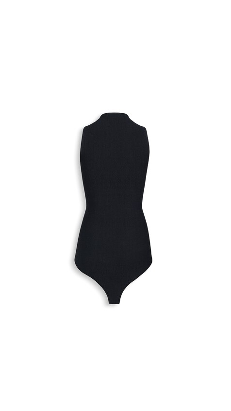 ALA&Iuml;A CROSS-FRONT KNIT BODYSUIT BLACK - View 2