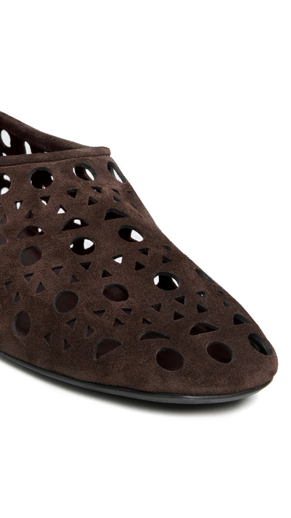 ALA&Iuml;A SLIPPERS VIENNE IN VELVET CALFSKIN CHOCOLATE - View 3