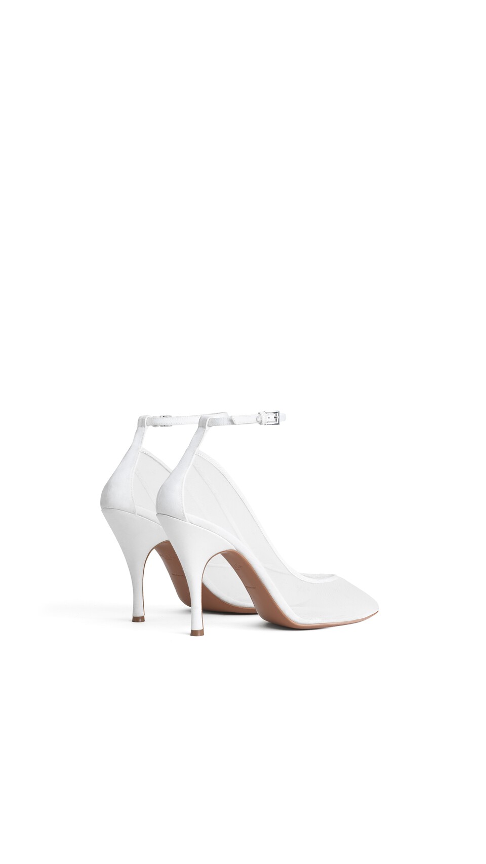 ALA&Iuml;A STRAPPY PUMPS IN MESH OPTICAL WHITE - View 3