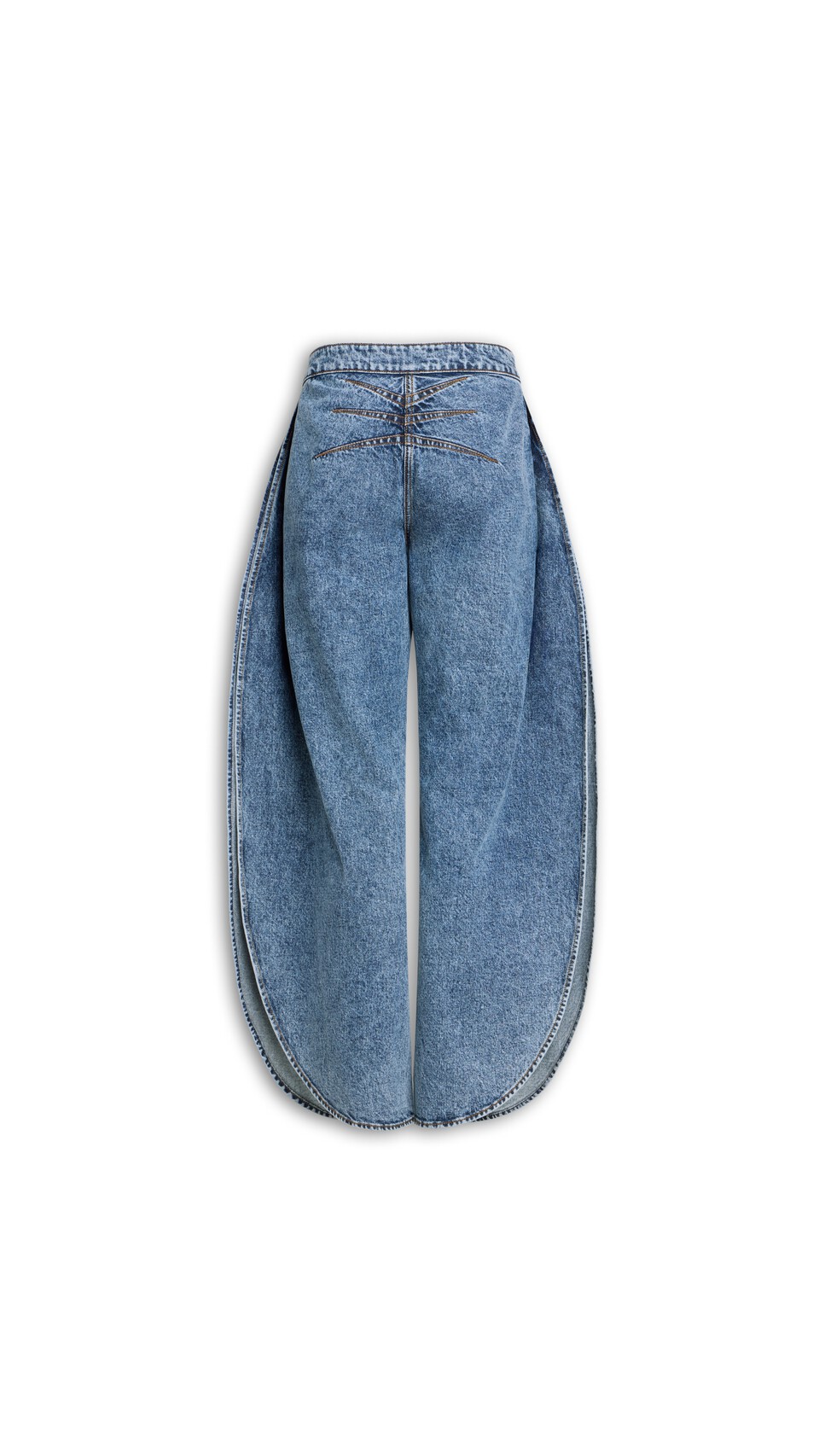 ALA&Iuml;A PETAL DENIM PANTS SNOW BLUE - View 5