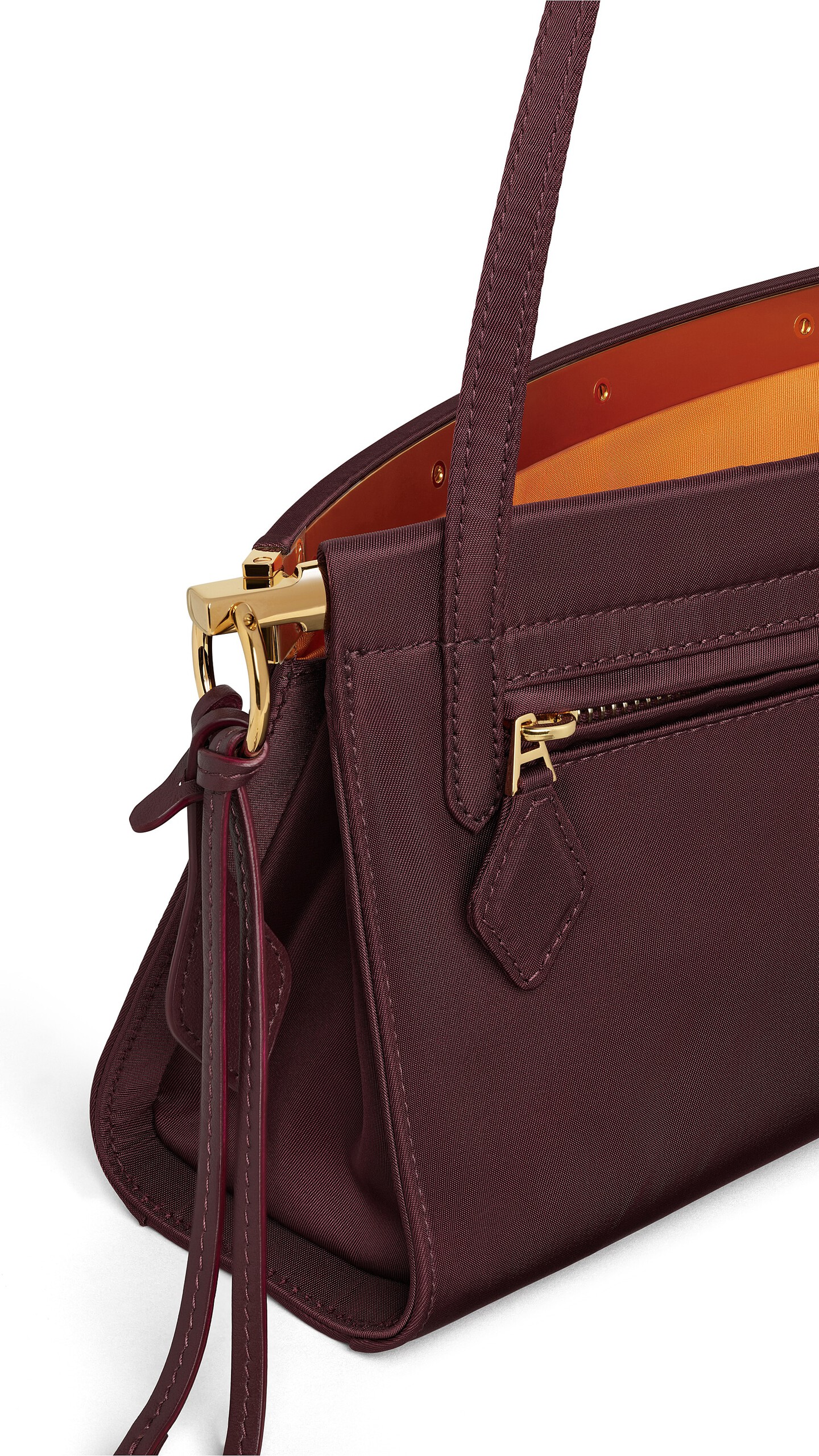 ALA&Iuml;A LE CLICK EAST WEST MEDIUM BAG IN NYLON GARNET RED - View 3