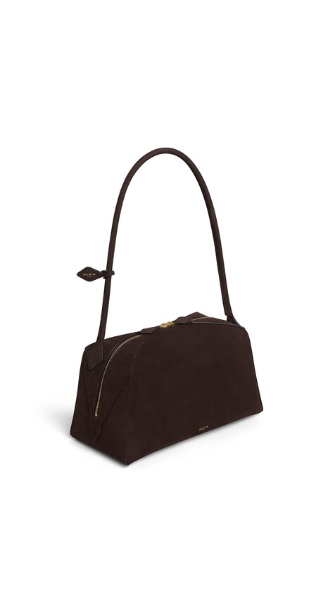 ALA&Iuml;A LE BOULEDOGUE BAG IN NUBUCK DARK BROWN - View 2