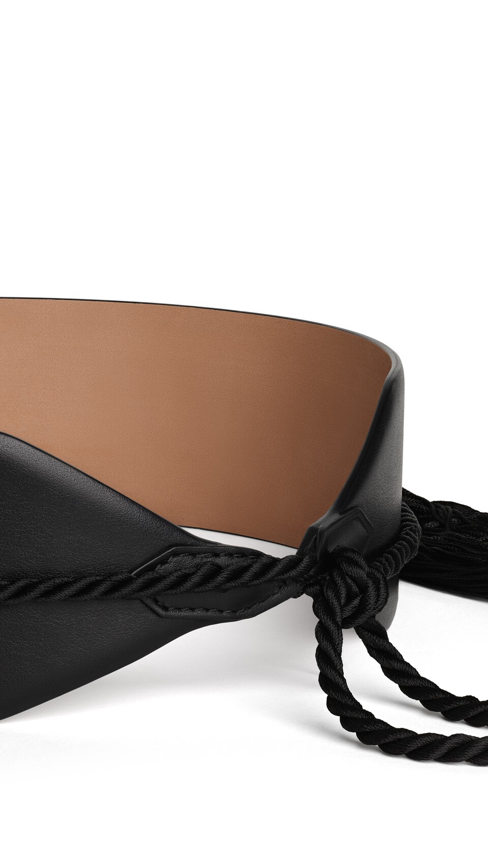 ALA&Iuml;A TASSEL BUSTIER BELT IN CALFSKIN BLACK - View 4