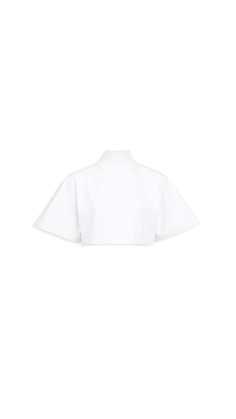 ALA&Iuml;A CROPPED COTTON JERSEY T-SHIRT WHITE