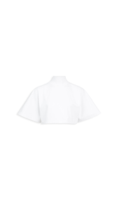WHITE - ALA&Iuml;A CROPPED COTTON JERSEY T-SHIRT