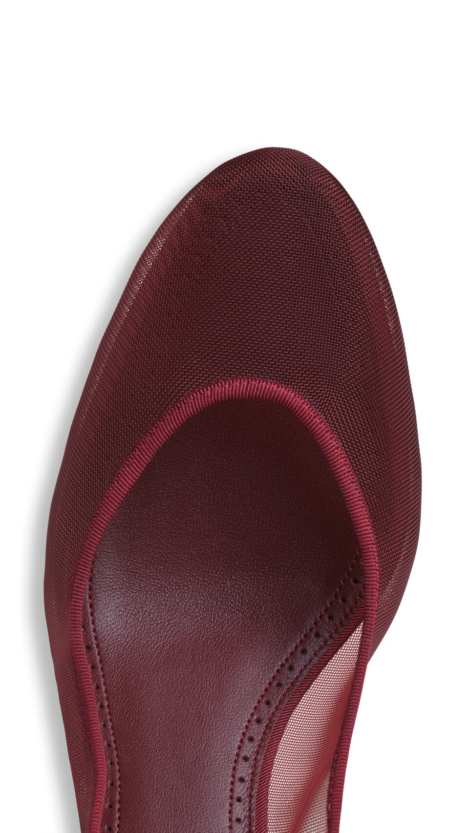 ALA&Iuml;A STRAPPY PUMPS IN MESH BORDEAUX - View 4