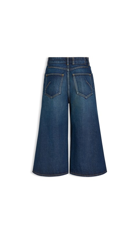 ALA&Iuml;A PALAZZO DENIM SHORTS DOCK BLUE - View 2