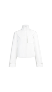 WHITE - ALA&Iuml;A POPLIN LADDER STITCH SHIRT