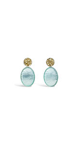 GREEN/SILVER - ALA&Iuml;A PENDANT EARRINGS IN PYRITE & PLEXI